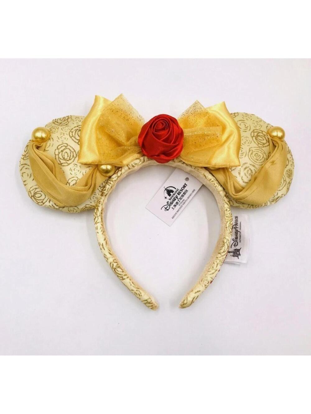 Disney Parks Ears Belle Minnie Mouse Ears Mickey Bow Beauty & the Beast Headband
